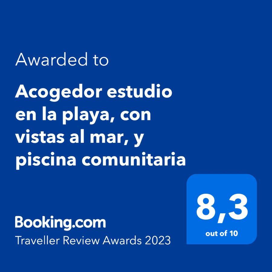 Acogedor Estudio En La Playa, Con Vistas Al Mar, Y Piscina Comunitaria Sant Salvador Buitenkant foto